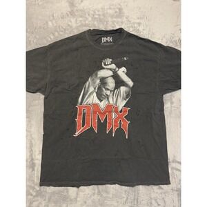 DMX Graphic T-Shirt Men 1X Gray Distressed Washed Hip Hop Rap Tee